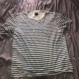 blue striped guess shirt!